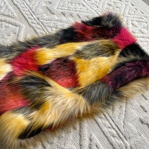 Colorful Faux Fur Scarf